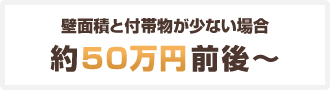 壁面積と付帯物が少ない場合 約50万円前後～